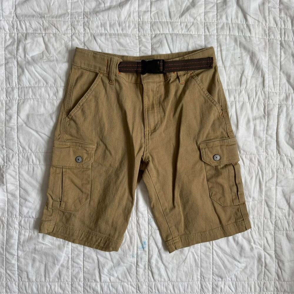 weatherproof vintage khaki cargo shorts‎ belted boys size 12 summer casual